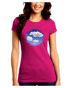 Blue Sky Puffy Clouds Juniors Crew Dark T-Shirt-T-Shirts Juniors Tops-TooLoud-Hot-Pink-Juniors Fitted Small-Davson Sales