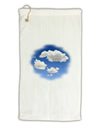 Blue Sky Puffy Clouds Micro Terry Gromet Golf Towel 11&#x22;x19-Golf Towel-TooLoud-White-Davson Sales