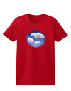 Blue Sky Puffy Clouds Womens Dark T-Shirt-TooLoud-Red-X-Small-Davson Sales