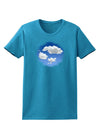 Blue Sky Puffy Clouds Womens Dark T-Shirt-TooLoud-Turquoise-X-Small-Davson Sales