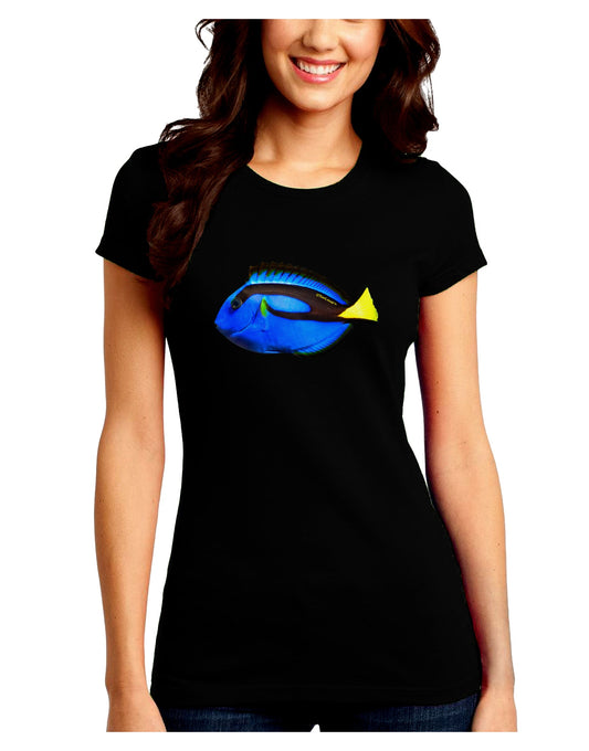 Blue Tang Fish Juniors Petite Crew Dark T-Shirt-T-Shirts Juniors Tops-TooLoud-Black-Juniors Fitted Small-Davson Sales