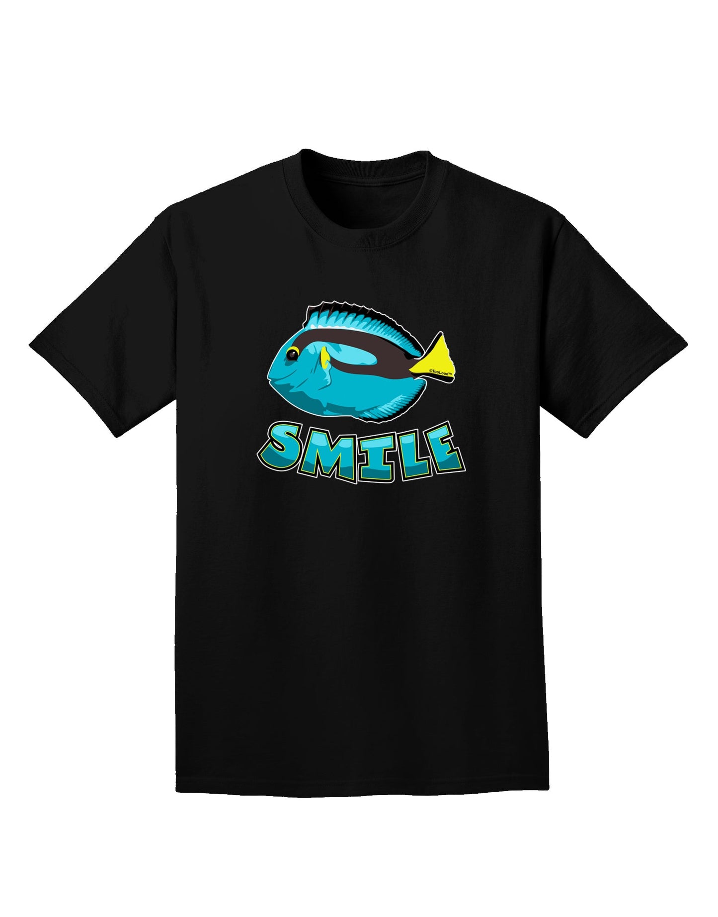 Blue Tang Fish - Smile Adult Dark T-Shirt-Mens T-Shirt-TooLoud-Black-Small-Davson Sales