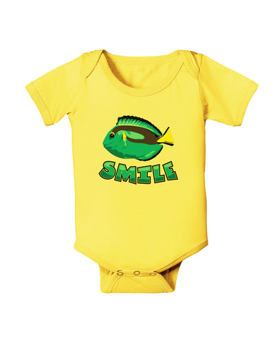 Blue Tang Fish - Smile Baby Romper Bodysuit-Baby Romper-TooLoud-Yellow-06-Months-Davson Sales