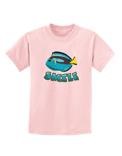 Blue Tang Fish - Smile Childrens T-Shirt-Childrens T-Shirt-TooLoud-PalePink-X-Small-Davson Sales