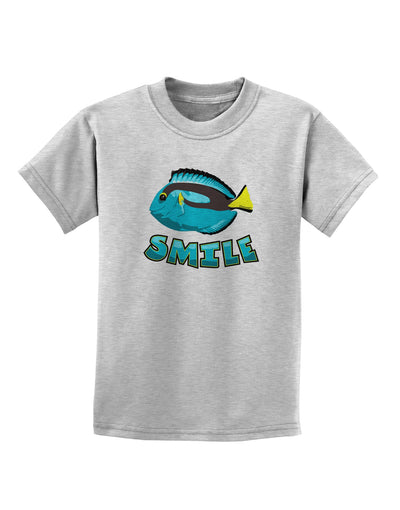 Blue Tang Fish - Smile Childrens T-Shirt-Childrens T-Shirt-TooLoud-AshGray-X-Small-Davson Sales