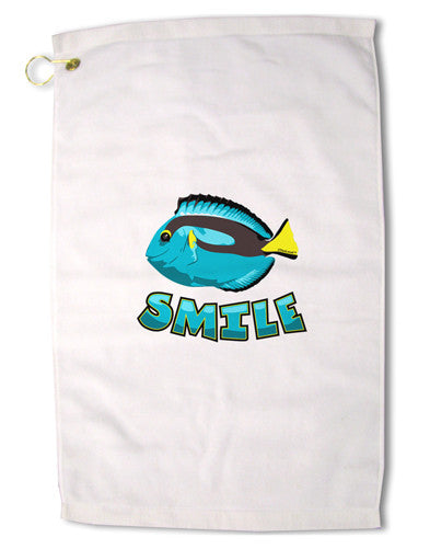 Blue Tang Fish - Smile Premium Cotton Golf Towel - 16 x 25 inch-Golf Towel-TooLoud-16x25"-Davson Sales