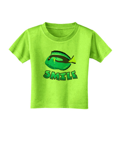 Blue Tang Fish - Smile Toddler T-Shirt-Toddler T-Shirt-TooLoud-Lime-Green-2T-Davson Sales