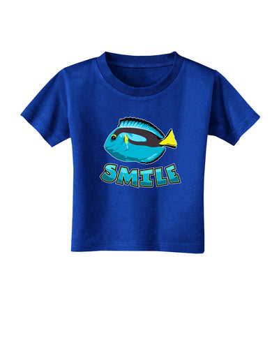 Blue Tang Fish - Smile Toddler T-Shirt Dark-Toddler T-Shirt-TooLoud-Royal-Blue-2T-Davson Sales