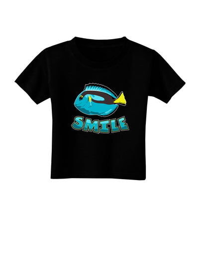 Blue Tang Fish - Smile Toddler T-Shirt Dark-Toddler T-Shirt-TooLoud-Black-2T-Davson Sales