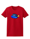 Blue Tang Fish Womens Dark T-Shirt-TooLoud-Red-X-Small-Davson Sales