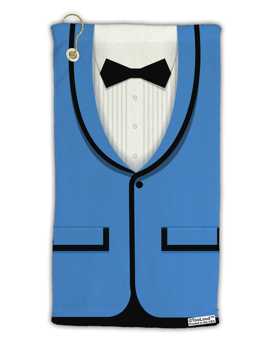 Blue Tuxedo Suit Costume Micro Terry Gromet Golf Towel 15 x 22 Inch All Over Print-Golf Towel-TooLoud-White-Davson Sales