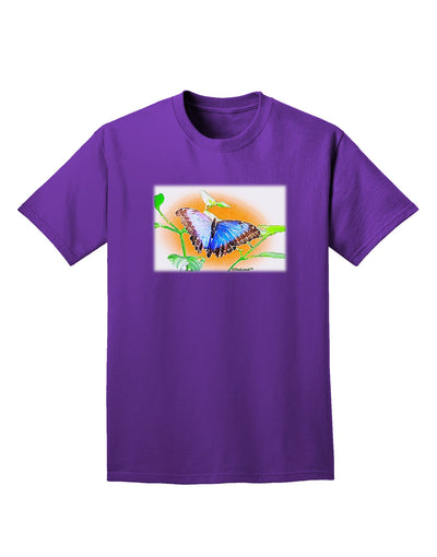 Blue Watercolor Butterfly Adult Dark T-Shirt-Mens T-Shirt-TooLoud-Purple-Small-Davson Sales