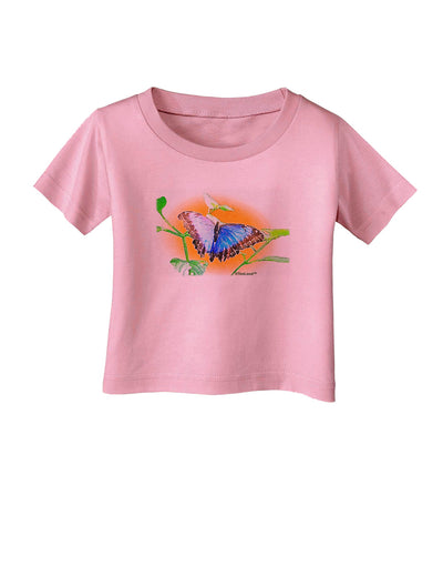 Blue Watercolor Butterfly Infant T-Shirt-Infant T-Shirt-TooLoud-Candy-Pink-06-Months-Davson Sales