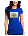 Blue Watercolor Butterfly Juniors Petite Crew Dark T-Shirt-T-Shirts Juniors Tops-TooLoud-Royal-Blue-Juniors Fitted Small-Davson Sales