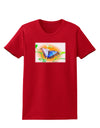 Blue Watercolor Butterfly Womens Dark T-Shirt-TooLoud-Red-X-Small-Davson Sales