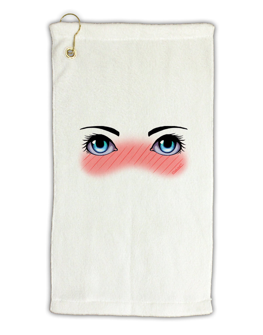 Blushing Anime Eyes Micro Terry Gromet Golf Towel 16 x 25 inch by TooLoud-Golf Towel-TooLoud-White-Davson Sales