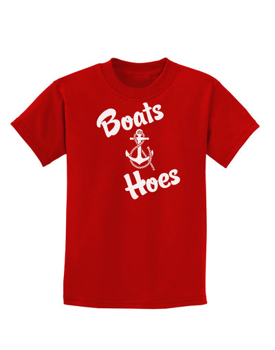 Boats and Hoes Childrens Dark T-Shirt-Childrens T-Shirt-TooLoud-Red-X-Small-Davson Sales