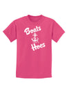 Boats and Hoes Childrens Dark T-Shirt-Childrens T-Shirt-TooLoud-Sangria-X-Small-Davson Sales