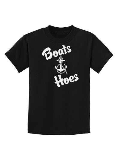 Boats and Hoes Childrens Dark T-Shirt-Childrens T-Shirt-TooLoud-Black-X-Small-Davson Sales