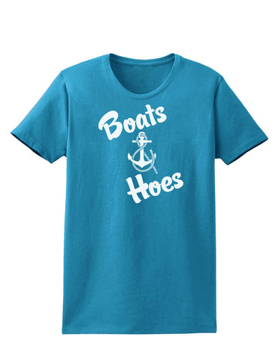 Boats and Hoes Womens Dark T-Shirt-TooLoud-Turquoise-X-Small-Davson Sales