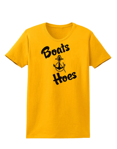 Boats and Hoes Womens T-Shirt-Womens T-Shirt-TooLoud-Gold-X-Small-Davson Sales