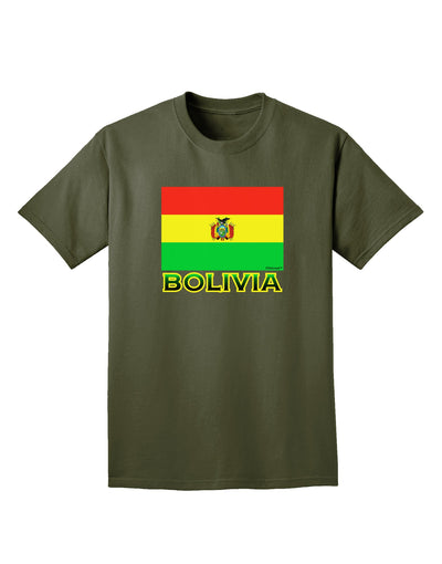 Bolivia Flag Adult Dark T-Shirt-Mens T-Shirt-TooLoud-Military-Green-Small-Davson Sales