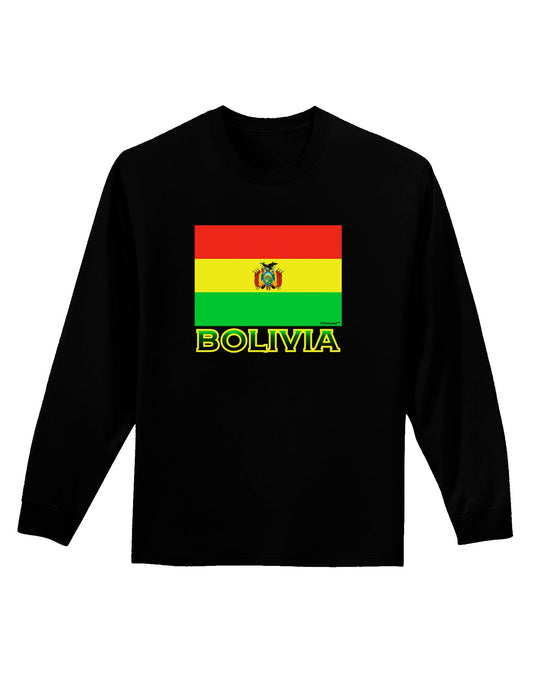 Bolivia Flag Adult Long Sleeve Dark T-Shirt-TooLoud-Black-Small-Davson Sales