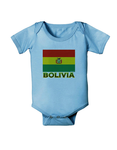 Bolivia Flag Baby Romper Bodysuit-Baby Romper-TooLoud-LightBlue-06-Months-Davson Sales