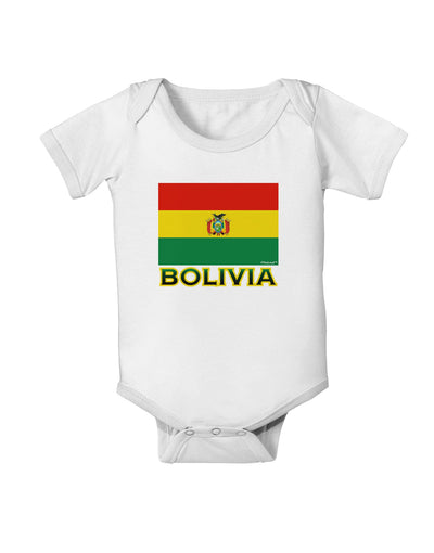 Bolivia Flag Baby Romper Bodysuit-Baby Romper-TooLoud-White-06-Months-Davson Sales