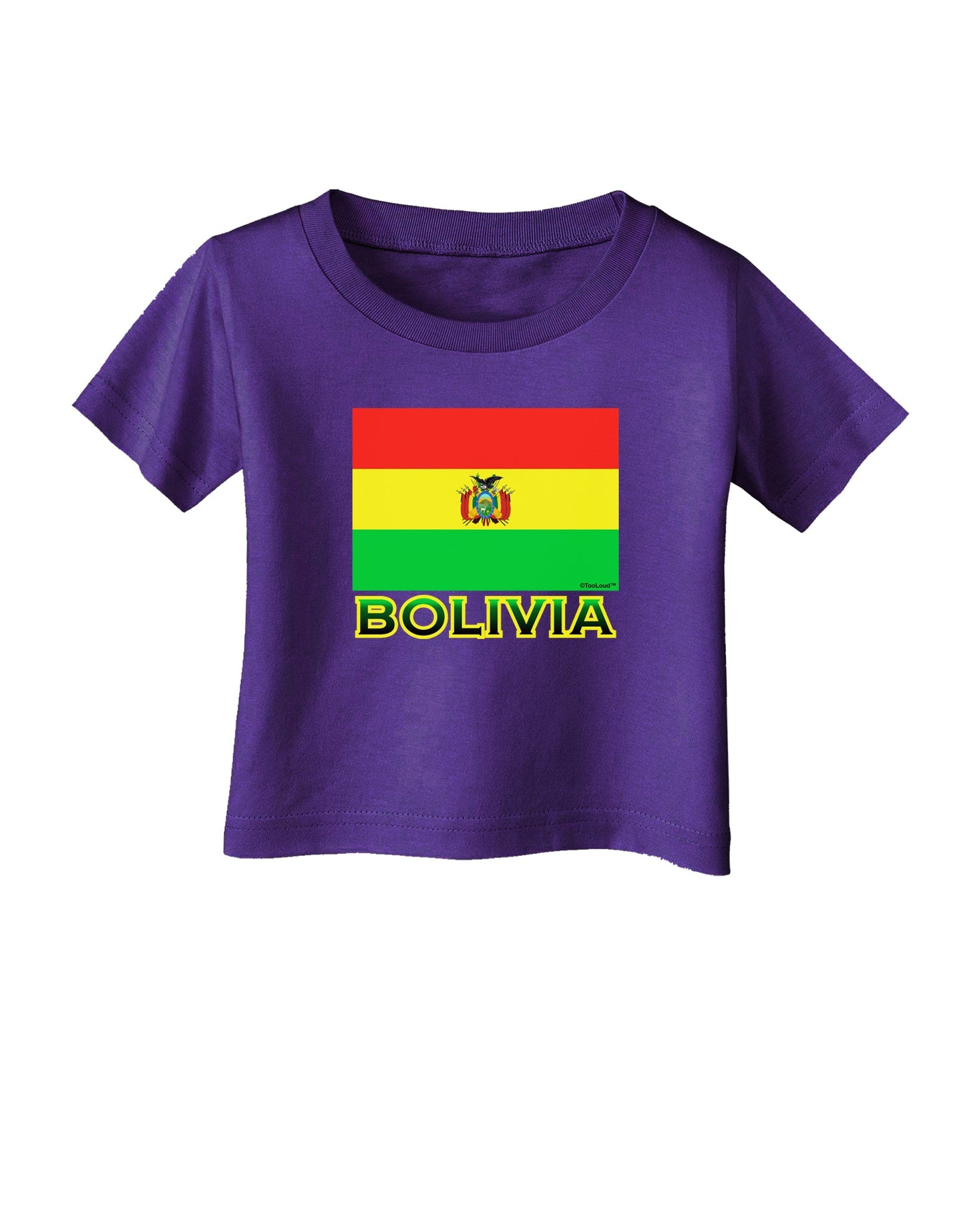 Bolivia Flag Infant T-Shirt Dark-Infant T-Shirt-TooLoud-Purple-06-Months-Davson Sales