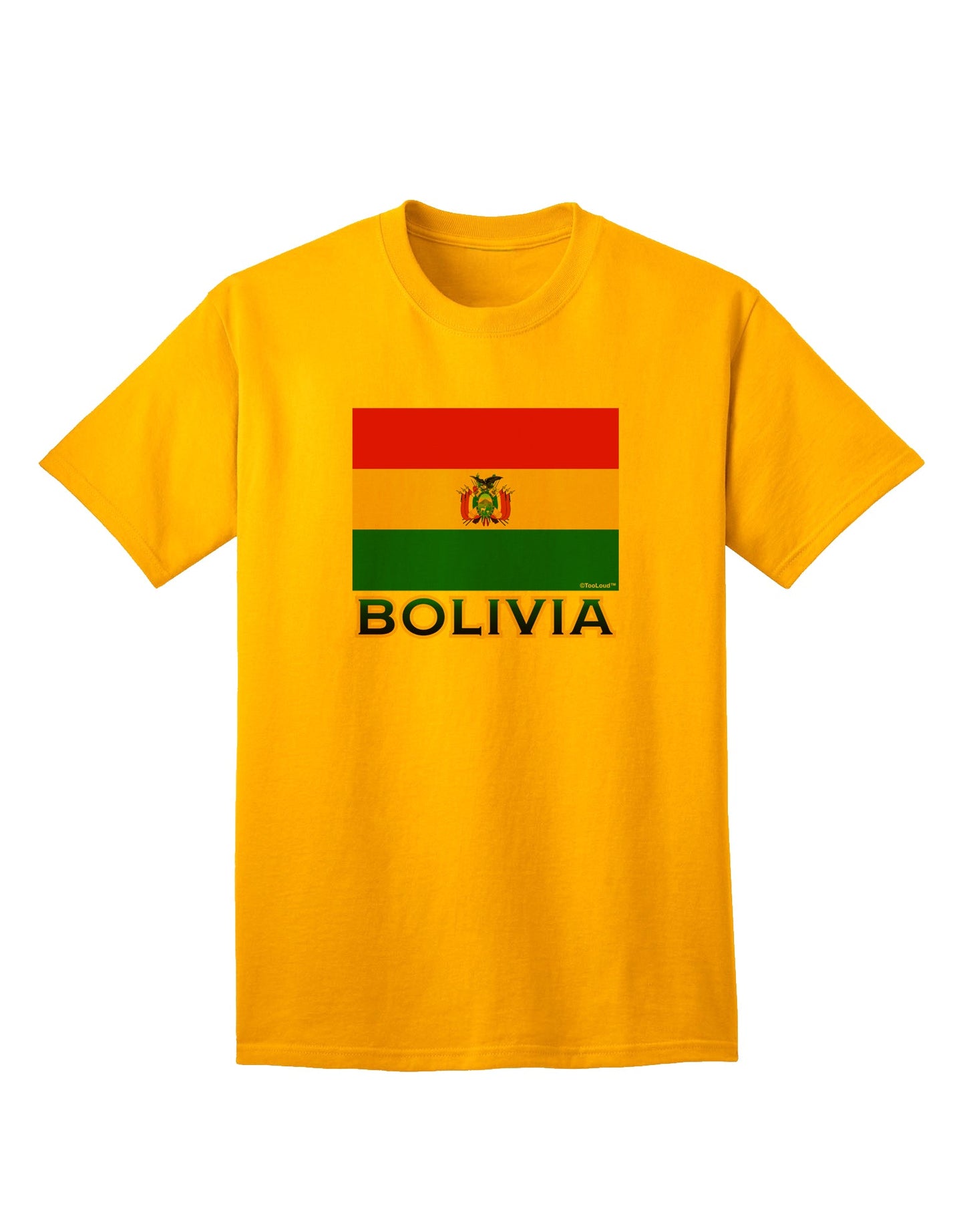 Bolivia Flag-Inspired Adult T-Shirt: Express Your Pride-Mens T-shirts-TooLoud-Gold-Small-Davson Sales