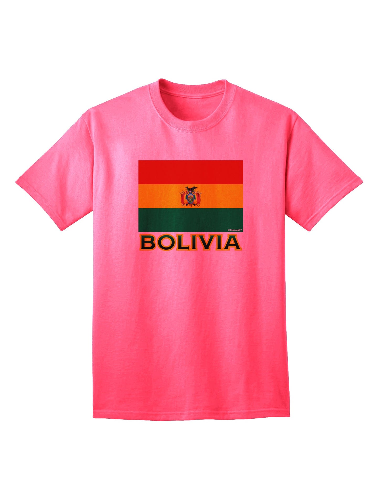Bolivia Flag-Inspired Adult T-Shirt: Express Your Pride-Mens T-shirts-TooLoud-Neon-Pink-Small-Davson Sales