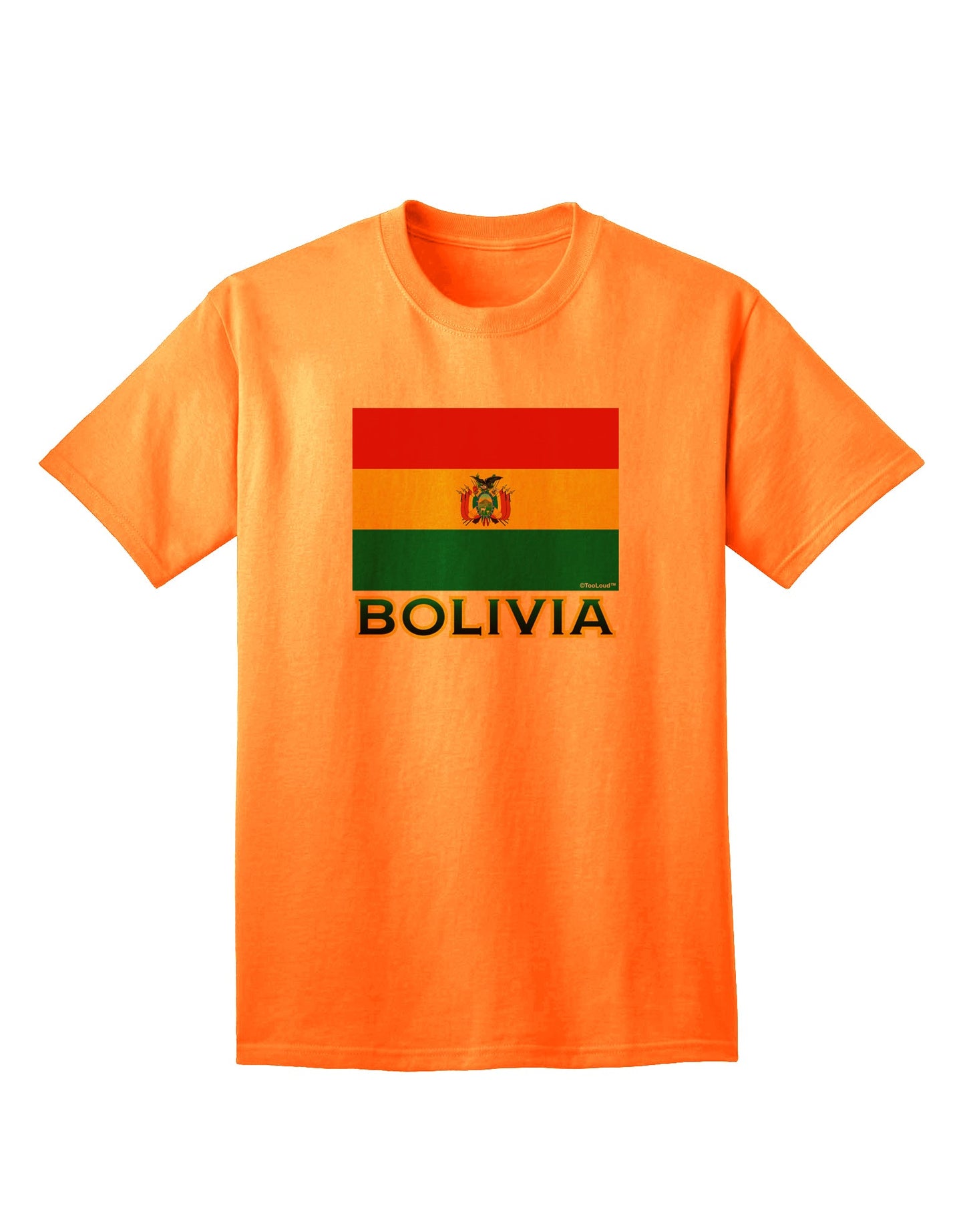 Bolivia Flag-Inspired Adult T-Shirt: Express Your Pride-Mens T-shirts-TooLoud-Neon-Orange-Small-Davson Sales