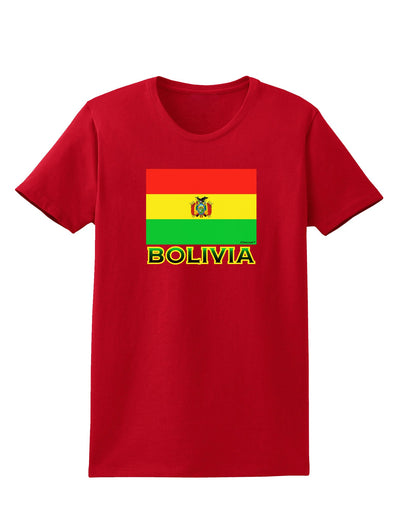 Bolivia Flag Womens Dark T-Shirt-TooLoud-Red-X-Small-Davson Sales