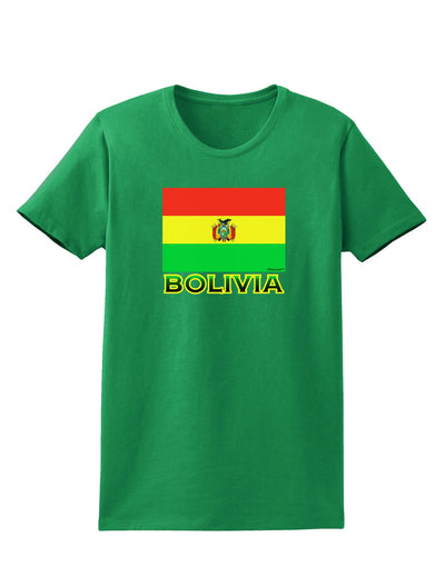 Bolivia Flag Womens Dark T-Shirt-TooLoud-Kelly-Green-X-Small-Davson Sales