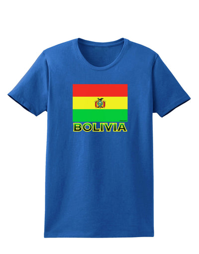 Bolivia Flag Womens Dark T-Shirt-TooLoud-Royal-Blue-X-Small-Davson Sales