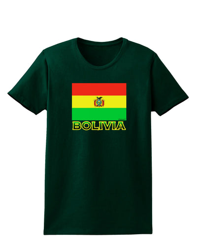 Bolivia Flag Womens Dark T-Shirt-TooLoud-Forest-Green-Small-Davson Sales