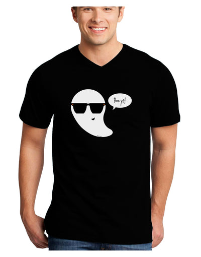 Boo Ya Cool Ghost Halloween Adult Dark V-Neck T-Shirt-TooLoud-Black-Small-Davson Sales