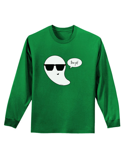 Boo Ya Cool Ghost Halloween Adult Long Sleeve Dark T-Shirt-TooLoud-Kelly-Green-Small-Davson Sales