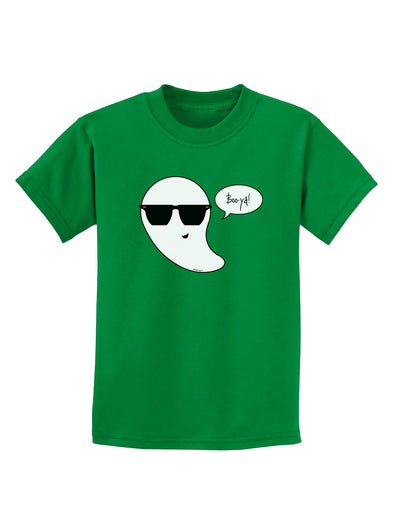 Boo Ya Cool Ghost Halloween Childrens Dark T-Shirt-Childrens T-Shirt-TooLoud-Kelly-Green-X-Small-Davson Sales