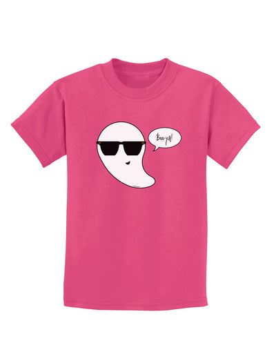 Boo Ya Cool Ghost Halloween Childrens Dark T-Shirt-Childrens T-Shirt-TooLoud-Sangria-X-Small-Davson Sales