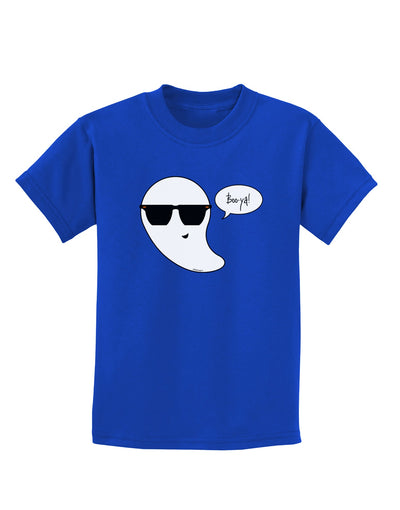 Boo Ya Cool Ghost Halloween Childrens Dark T-Shirt-Childrens T-Shirt-TooLoud-Royal-Blue-X-Small-Davson Sales