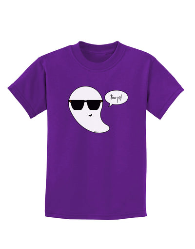 Boo Ya Cool Ghost Halloween Childrens Dark T-Shirt-Childrens T-Shirt-TooLoud-Purple-X-Small-Davson Sales