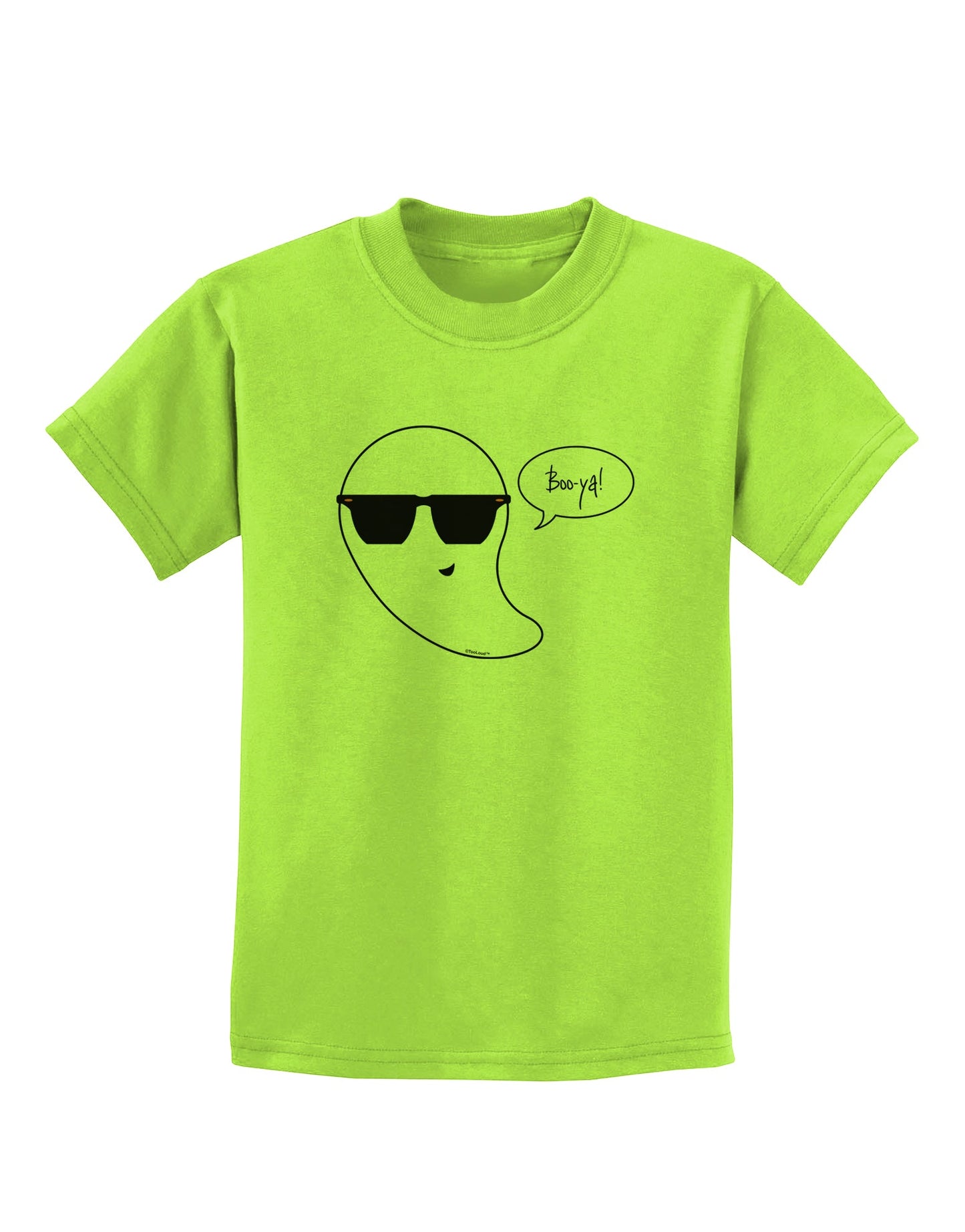 Boo Ya Cool Ghost Halloween Childrens T-Shirt-Childrens T-Shirt-TooLoud-Lime-Green-X-Small-Davson Sales