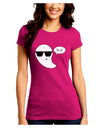 Boo Ya Cool Ghost Halloween Juniors Crew Dark T-Shirt-T-Shirts Juniors Tops-TooLoud-Hot-Pink-Juniors Fitted Small-Davson Sales