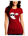 Boo Ya Cool Ghost Halloween Juniors Crew Dark T-Shirt-T-Shirts Juniors Tops-TooLoud-Red-Juniors Fitted Small-Davson Sales