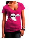 Boo Ya Cool Ghost Halloween Juniors V-Neck Dark T-Shirt-Womens V-Neck T-Shirts-TooLoud-Hot-Pink-Juniors Fitted Small-Davson Sales