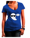 Boo Ya Cool Ghost Halloween Juniors V-Neck Dark T-Shirt-Womens V-Neck T-Shirts-TooLoud-Royal-Blue-Juniors Fitted Small-Davson Sales