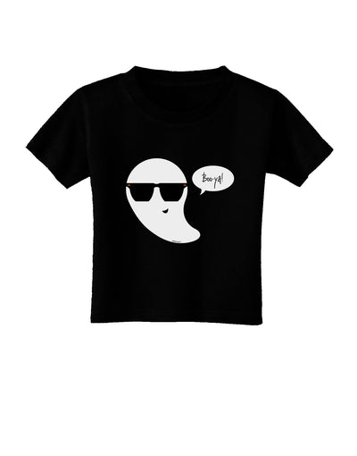 Boo Ya Cool Ghost Halloween Toddler T-Shirt Dark-Toddler T-Shirt-TooLoud-Black-2T-Davson Sales