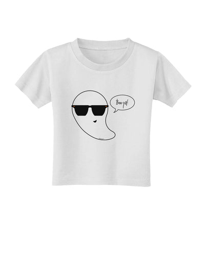 Boo Ya Cool Ghost Halloween Toddler T-Shirt-Toddler T-Shirt-TooLoud-White-2T-Davson Sales